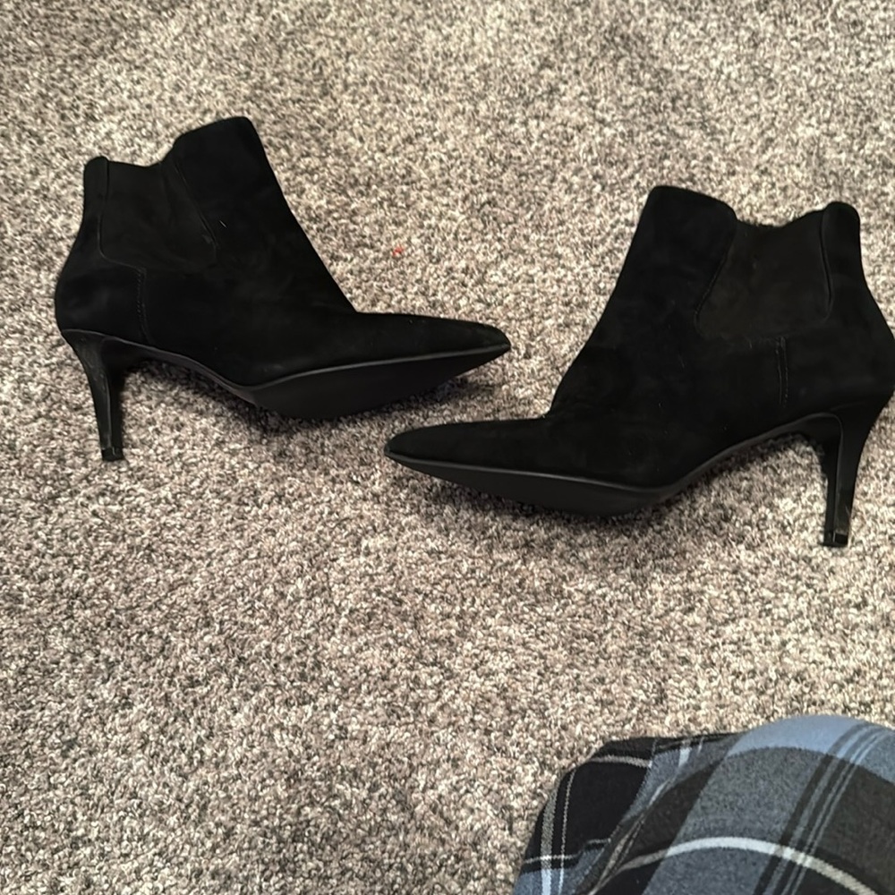 Alfani Black Ankle Boots with Stiletto Heel and Suede Finish